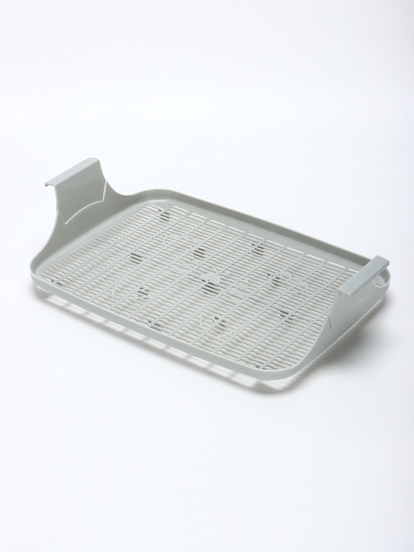 Туалет с бортом с сеткой,  45х34х15 см, серый/оливковый