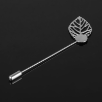 Основа «Брошь-игла» с листом (набор 5 шт.), L=7 см, площадка 0,9 см, цвет серебро Основа «Брошь-игла» с листом (набор 5 шт.), L=7 см, площадка 0,9 см, цвет серебро