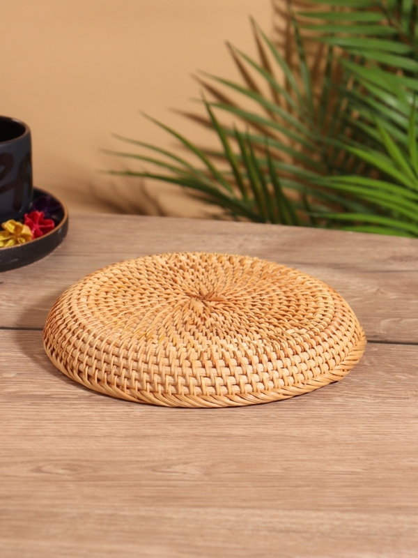 Тарелка плетёная 19х19х3 см, ротанг