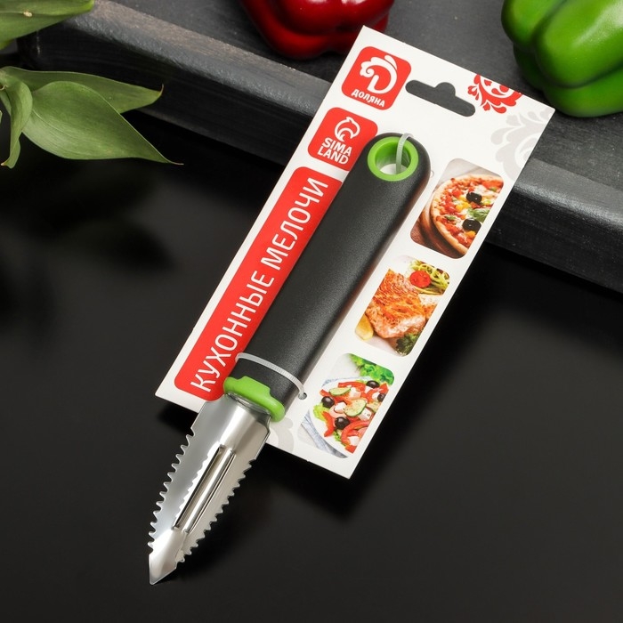 Рыбочистка Доляна Lime, 19&times;2,5 см, цвет чёрно-зелёный