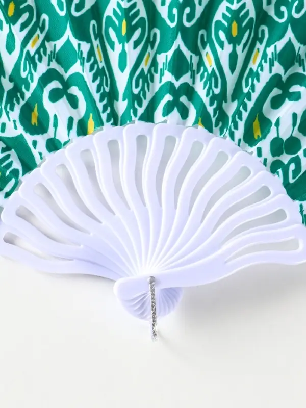 Веер пластик, текстиль "Шёлковый путь" МИКС 23 см