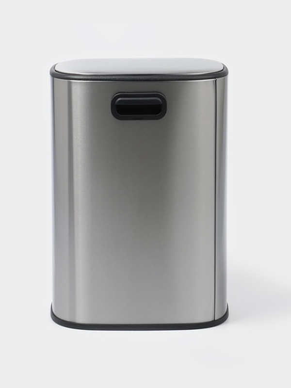 Ведро мусорное с педалью, 12л, нерж. сталь, цвет хром матовый