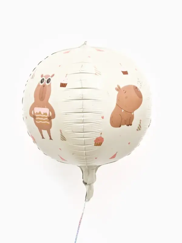 Воздушный шар фольгированный 25"  сфера &laquo;Милые капибары"
