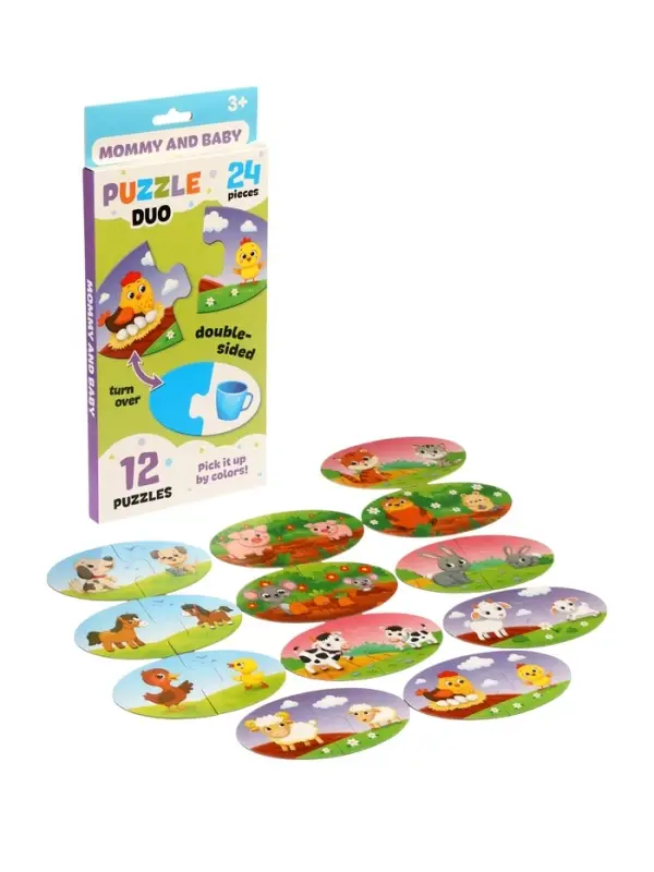 Large DUO puzzle, Mommy and baby, learning the colors