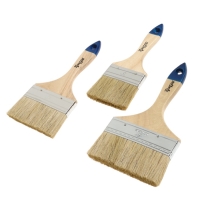 Набор кистей ТУНДРА, натуральная щетина, деревянная рукоятка, 3-4-5" (75, 100, 125 мм),3 шт.