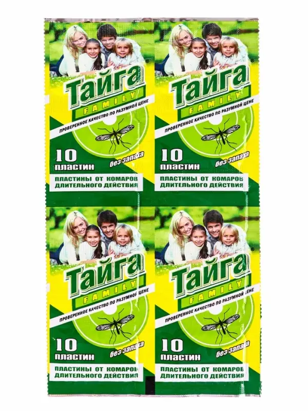 Пластины от комаров Тайга Family, инсектицидные, 10 шт