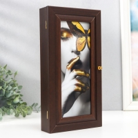 Ключница "Портрет бабочка" венге 16х31 см Ключница "Портрет бабочка" венге 16х31 см