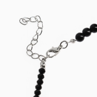 Бусы &laquo;Бантик&raquo; бусина №4,6, цвет чёрный в серебре, 40 см