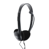 Наушники Ritmix RH-512M, компьютерные, микрофон, 105 дБ, 16 Ом, 3.5 мм, 1.8 м, черные