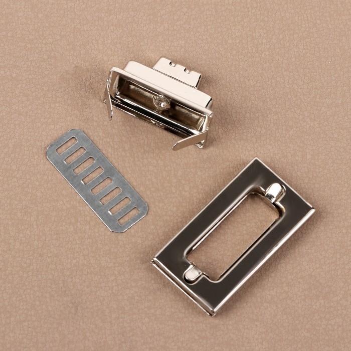 Застёжка для сумки, 4,4 &times; 2,5 см, цвет серебряный