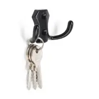 Крючок мебельный ТУНДРА TKd=007, двухрожковый, черный