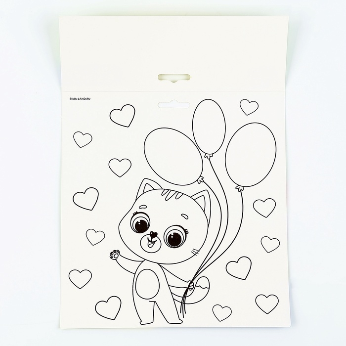 Аппликация стикерами форменная на магните &laquo;Рыжий котик&raquo;, набор для творчества, стикерная мозаика