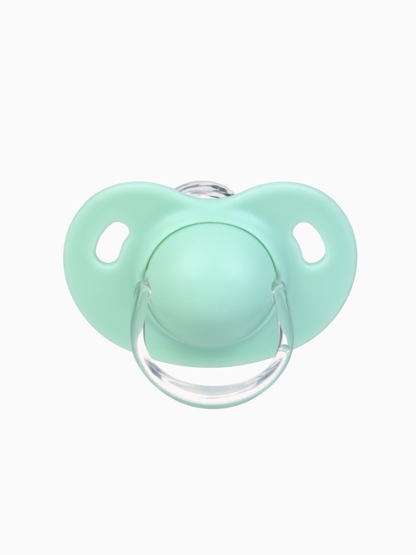 Соска-пустышка ортодонтическая, силикон, от 6 мес., с колпачком, цвет голубой микс