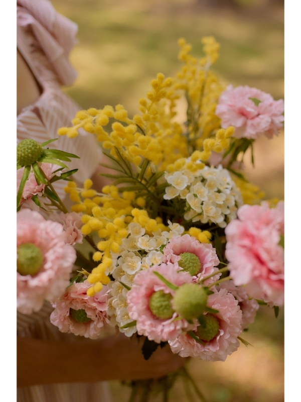 Цветы искусственные "Мимоза" 65 см, жёлтый