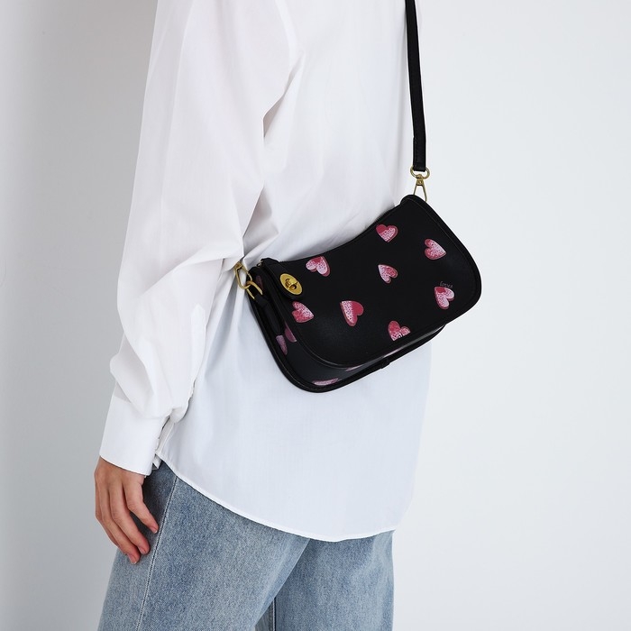 Сумка-багет на молнии, цвет чёрный Сумка-багет на молнии, цвет чёрный