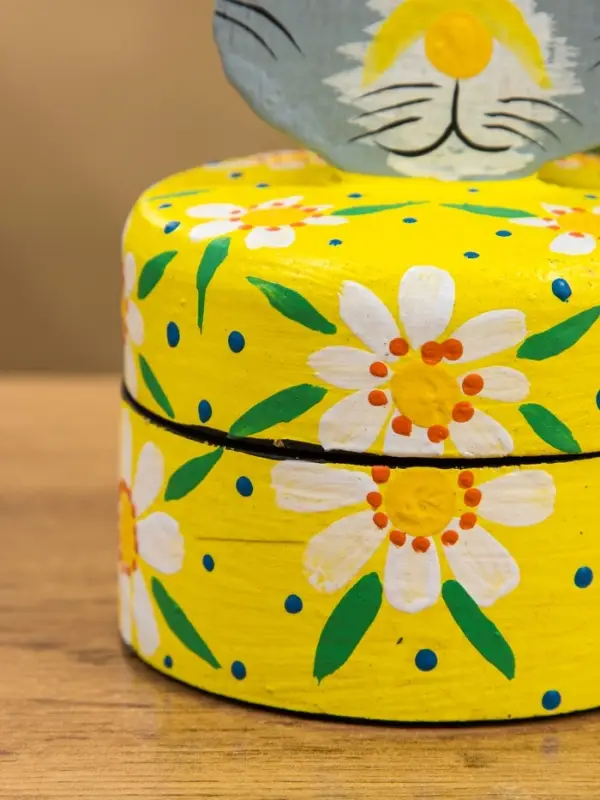 Шкатулка "Заяц" дерево 9х9х16 см