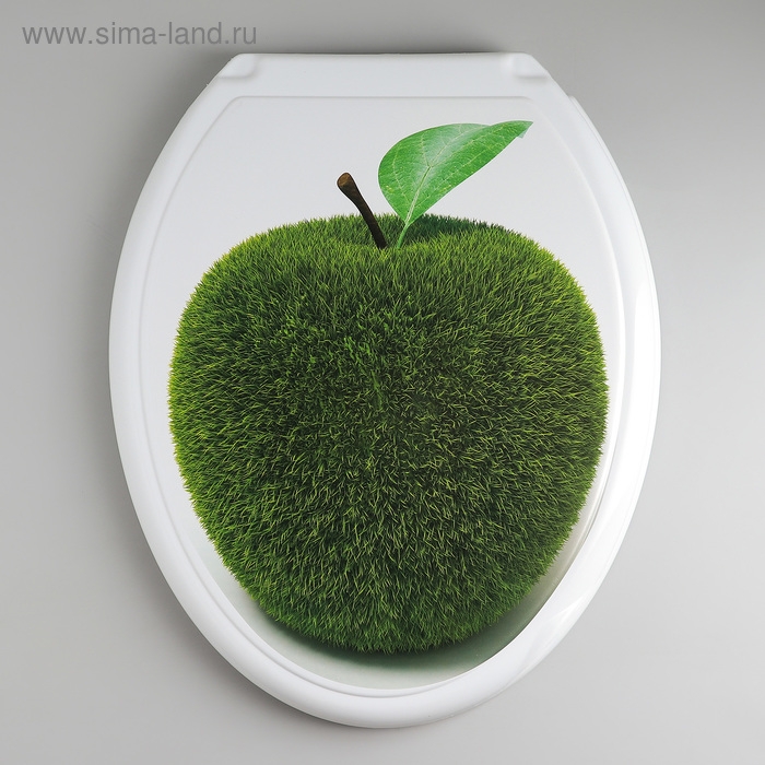 Сиденье для унитаза с крышкой Росспласт &laquo;Декор. Яблоко&raquo;, 44,5&times;37 см, белое