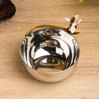 Менажница "Лилия" 10х10х7,5 см, нержавеющая сталь, латунь