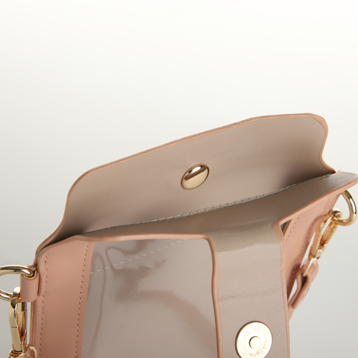 Сумка женская, кросс-боди, на магните, цвет розовый