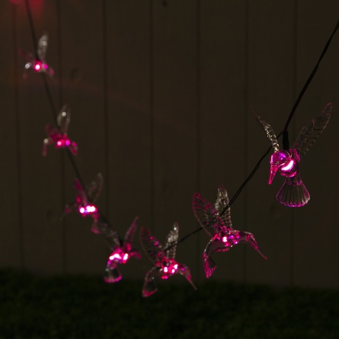 Гирлянда «ЭРА» «Нить» 3.8 м с насадками «Колибри», IP44, тёмная нить, 10 LED, свечение мульти, 1 режим, солнечная батарея Гирлянда «ЭРА» «Нить» 3.8 м с насадками «Колибри», IP44, тёмная нить, 10 LED, свечение мульти, 1 режим, солнечная батарея