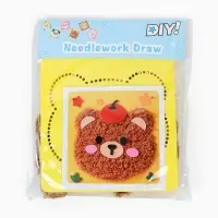 Вышивка по фетру "Медвежонок", 20,5*20,5 см, цвет желтый