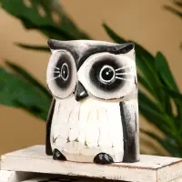 Календарь настольный "Совенок" дерево 11х5х16 см, цв. чёрно-белый