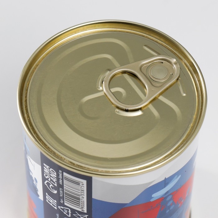 Подарочные носки в банке &laquo;С 23 Февраля (триколор-техника)&raquo;, (внутри носки мужские, цвет чёрный)