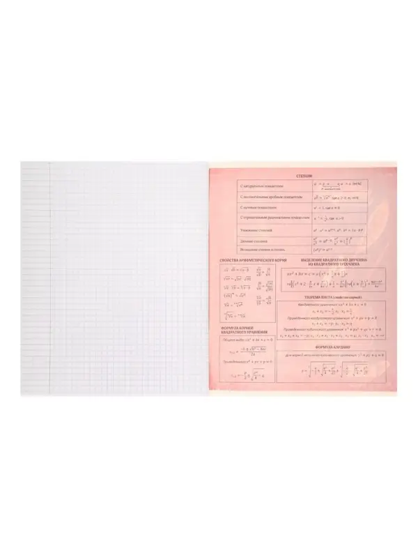 Тетрадь предметная 48 листов в клетку, Calligrata &laquo;Доска. Алгебра&raquo;, обложка мелованный картон