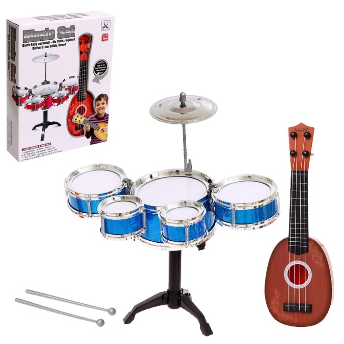 Барабанная установка &laquo;Крутой музыкант&raquo;, с гитарой, МИКС