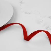 Лента бархатная, 10 мм, 18 &plusmn; 1 м, цвет красный №40