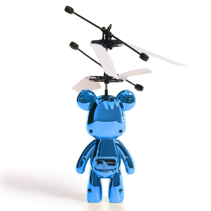 Супербол &laquo;Мишка Флай&raquo;, летает, работает от аккумулятора, цвет синий