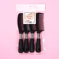 Расчёска, 4.5&times;21(&plusmn;1) см, чёрная, серебристая