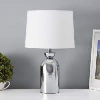 Настольная лампа с абажуром RISALUX &laquo;Джоел&raquo;, Е27, 40 Вт, хром, 25&times;25&times;42.5 см