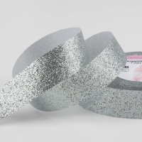 Лента декоративная &laquo;Блёстки&raquo;, 25 мм &times; 9,1 &plusmn; 0,5 м, цвет серебряный