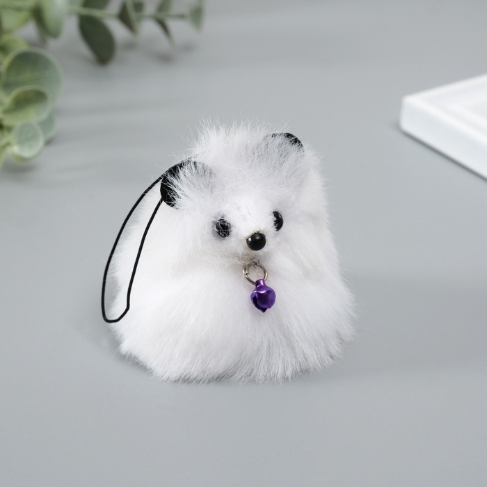 Пушистик на подвеске "Чёрные ушки и ножки с бубенчиком"