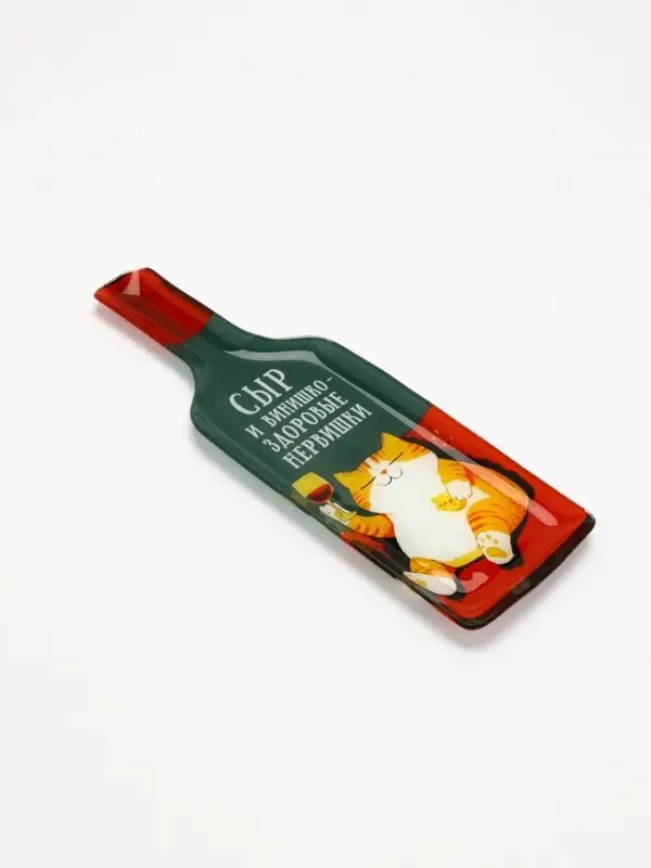 Тарелка в форме бутылки &laquo;Котик&raquo;, 11.3&times;34.5 см