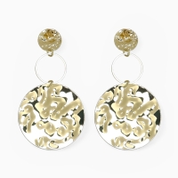 Серьги металл &laquo;Атмосфера&raquo; три диска, цвет золото