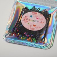 Невидимка для волос "Классика люкс" (набор 24 шт) цветные кончики, 5 см Невидимка для волос "Классика люкс" (набор 24 шт) цветные кончики, 5 см