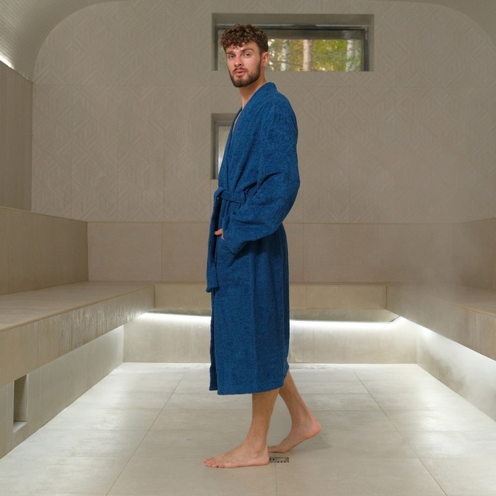 Халат махровый мужск. Халат махровый мужск."King" р-р 52-54, синий