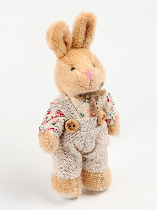 Мягкая игрушка "Зайчик в комбинезоне", 11х7х5 см