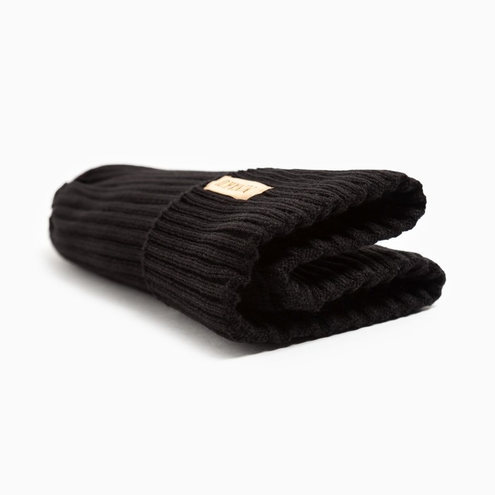 Шапка детская MINAKU с отворотом р-р 52-56, цв.чёрный Шапка детская MINAKU с отворотом р-р 52-56, цв.чёрный