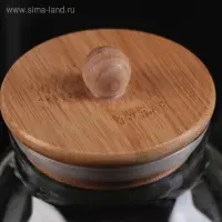 Банка стеклянная для сыпучих продуктов с бамбуковой крышкой &laquo;Бамбук&raquo;, 950 мл, 13&times;15 см