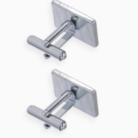 Запонки нержавеющая сталь &laquo;Прямоугольник&raquo; с точечным нанесением, цвет серебро