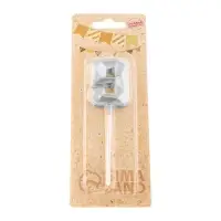 Свеча в торт на шпажке &laquo;Алмаз&raquo;, цифра 9, серебряная, 5&times;2.6 см