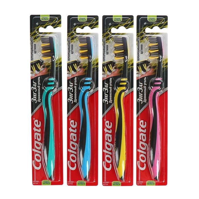 Зубная щётка Colgate &laquo;ЗигЗаг&raquo;, древесный уголь