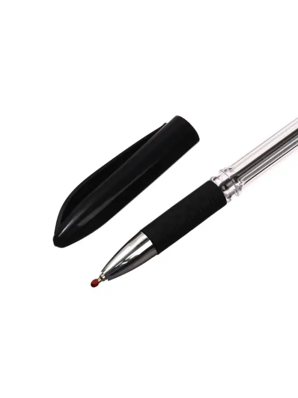 Ручка шариковая 0.5 мм, стержень чёрный, с резиновым держателем