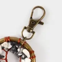 Брелок ловец снов "Великое древо" 19 см, цв. чёрно-белый