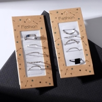 Набор колец 5 штук &laquo;Идеальные пальчики&raquo; мерцание, цвет серебро