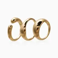 Набор колец 3 шт "Новый стиль" минимализ линий, размер МИКС, цвет золото