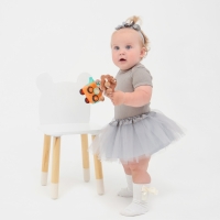 Набор Крошка Я &laquo;Цветочек&raquo; юбка и повязка на голову 3-18 мес, серый